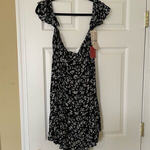 NWT Target (Mossimo Supply Co) Black Floral Off Shoulder Convertible Mini Dress